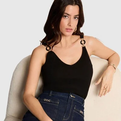 Camiseta Morgan Negra Mujer