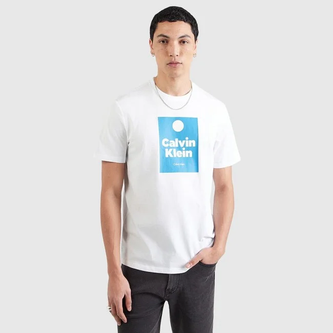 Camiseta Calvin Klein Blanca y Azul...