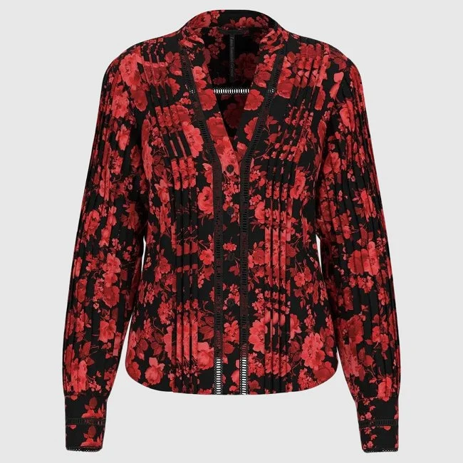 Camisa Guess Roja y Negra Mujer