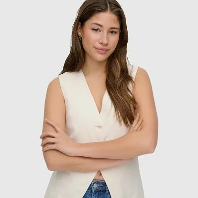 Chaleco ONLY Blanco Mujer 2