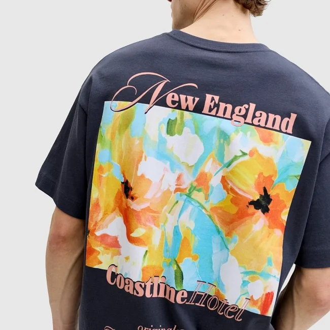 Camiseta Jack & Jones Azul Marino Hombre