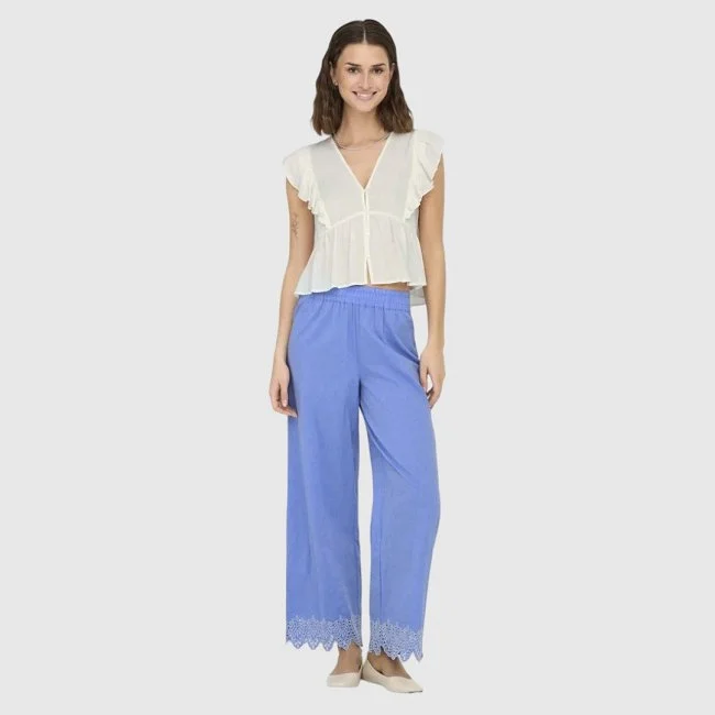 Pantalón ONLY Azul Mujer