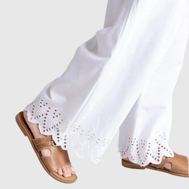 Pantalón ONLY Blanco Mujer