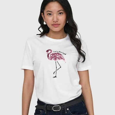 Camiseta ONLY Blanca Mujer