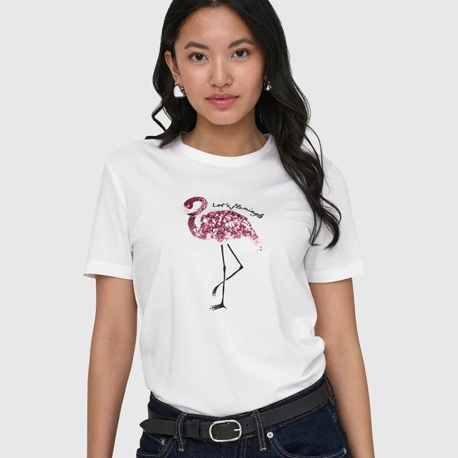 Camiseta ONLY Blanca Mujer