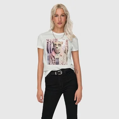 Camiseta ONLY Blanca Mujer