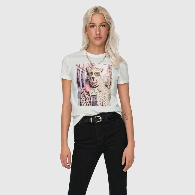 Camiseta ONLY Blanca Mujer