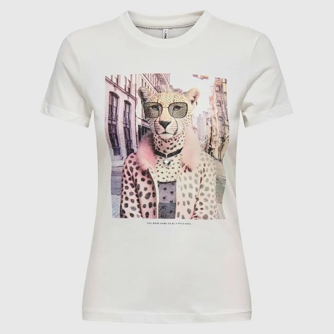 Camiseta ONLY Blanca Mujer