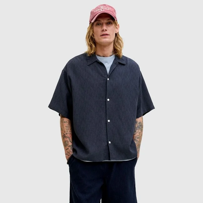 Camisa Jack & Jones Azul Marino Hombre