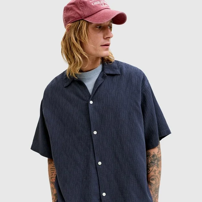 Camisa Jack & Jones Azul Marino Hombre