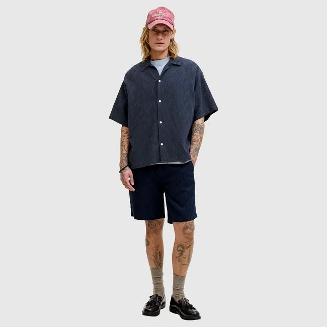 Camisa Jack & Jones Azul Marino Hombre