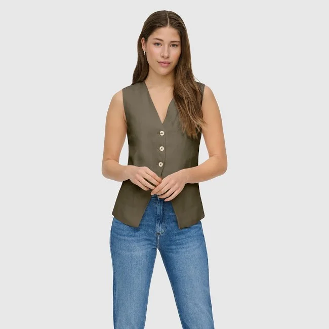 Chaleco ONLY Kaki Mujer