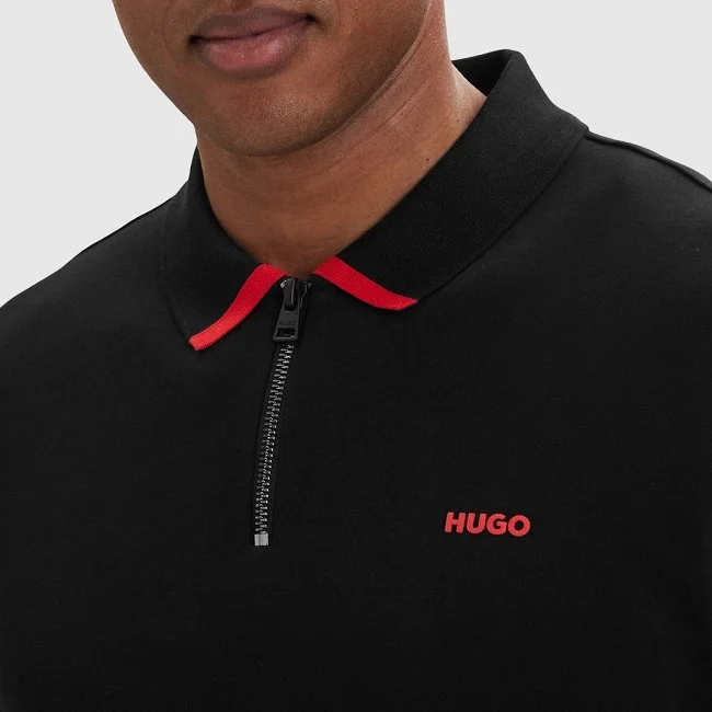 Polo Hugo Negro Hombre