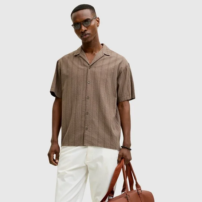 Camisa Jack & Jones Marrón Hombre