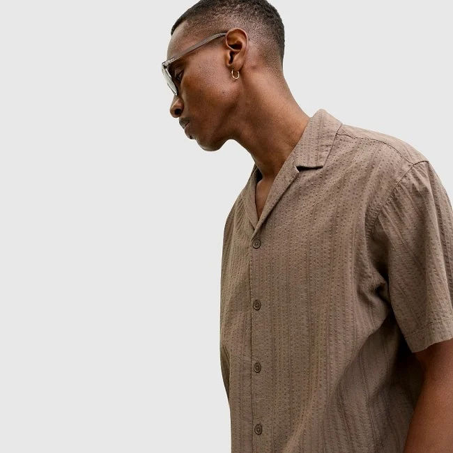 Camisa Jack & Jones Marrón Hombre