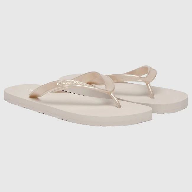 Chanclas Calvin Klein Beige Mujer