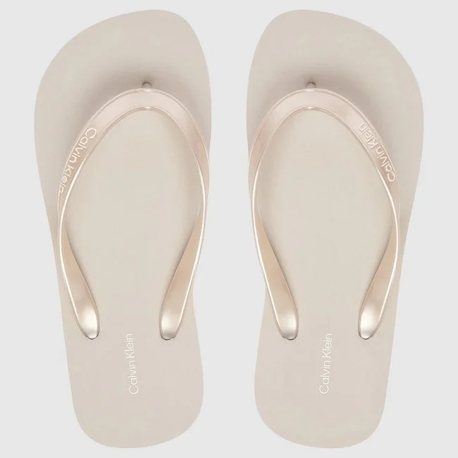Chanclas Calvin Klein Beige Mujer
