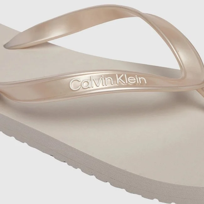 Chanclas Calvin Klein Beige Mujer