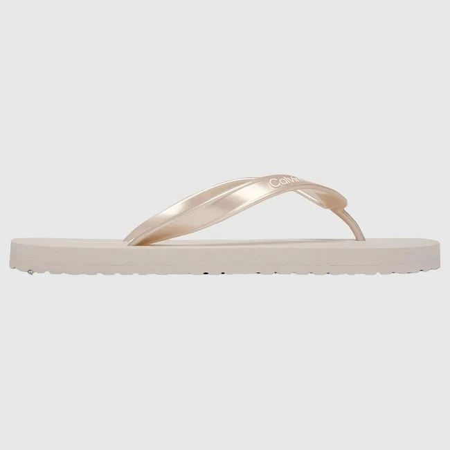 Chanclas Calvin Klein Beige Mujer