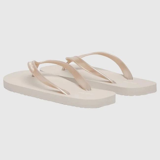 Chanclas Calvin Klein Beige Mujer