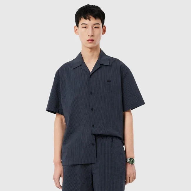 Camisa Lacoste Azul Hombre