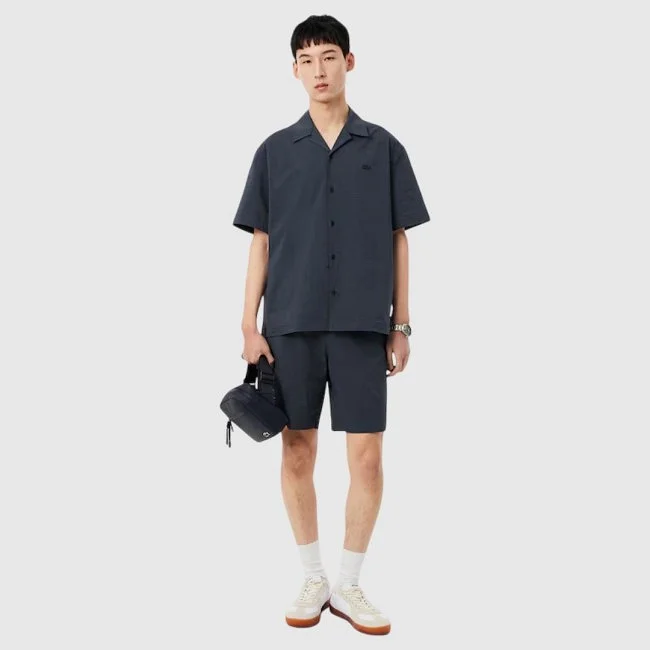 Camisa Lacoste Azul Hombre