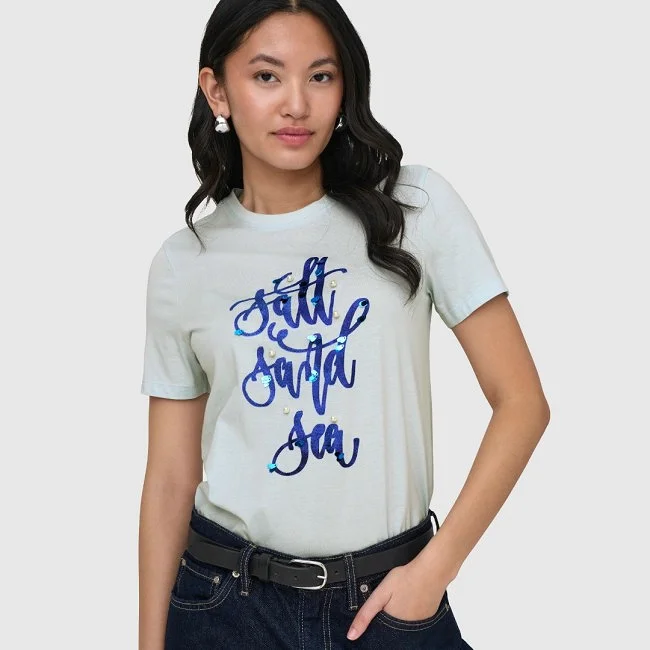 Camiseta ONLY Azul Mujer