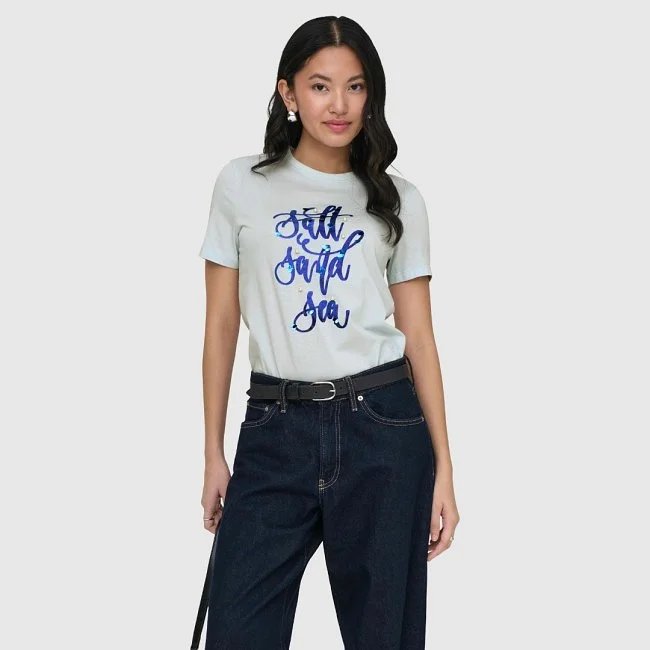 Camiseta ONLY Azul Mujer