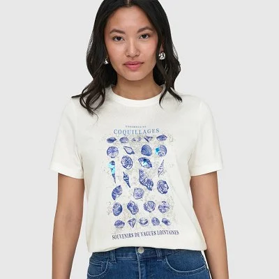 Camiseta ONLY Blanca Mujer