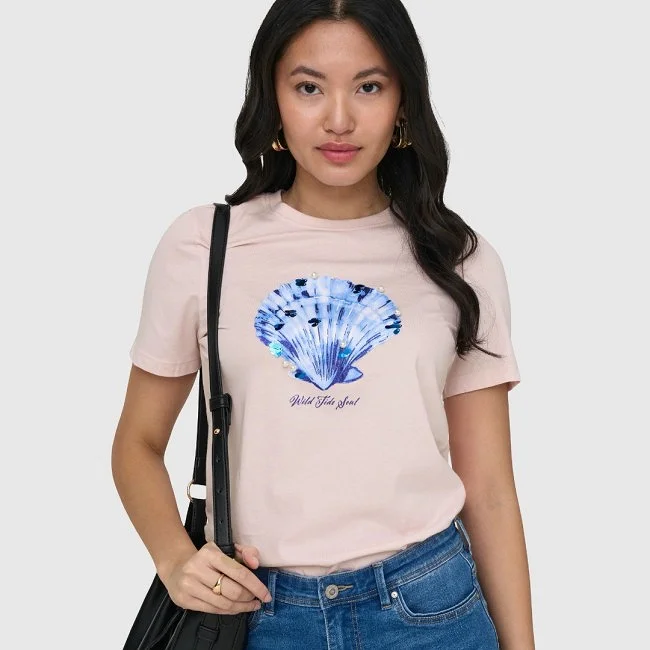 Camiseta ONLY Rosa Mujer