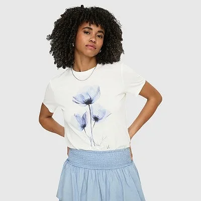 Camiseta ONLY Blanca Mujer