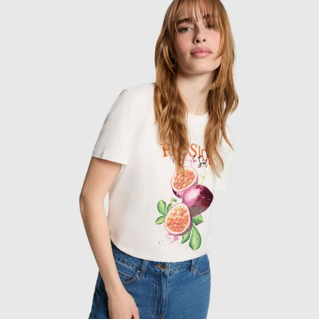 Camiseta Morgan Blanca Mujer