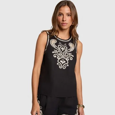 Camiseta Morgan Negra Mujer