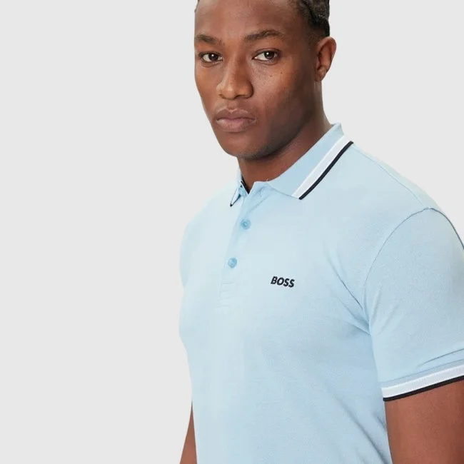 Polo Boss Azul Claro Hombre
