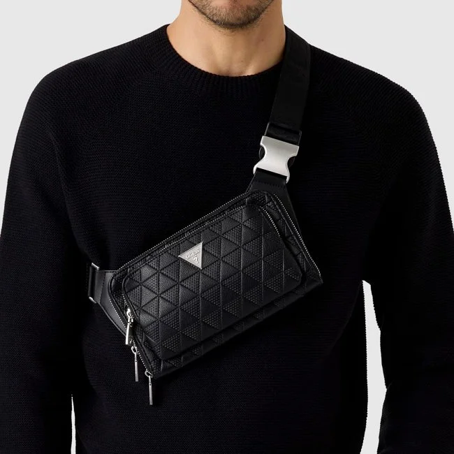 Bandolera Guess Negra Hombre