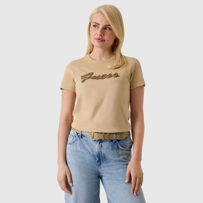 Camiseta Guess Beige Mujer