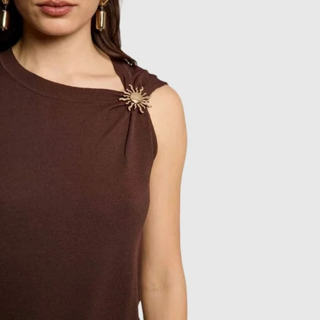Camiseta Morgan Marrón Mujer