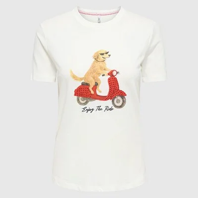 Camiseta ONLY Blanca Mujer