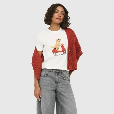 Camiseta ONLY Blanca Mujer 2