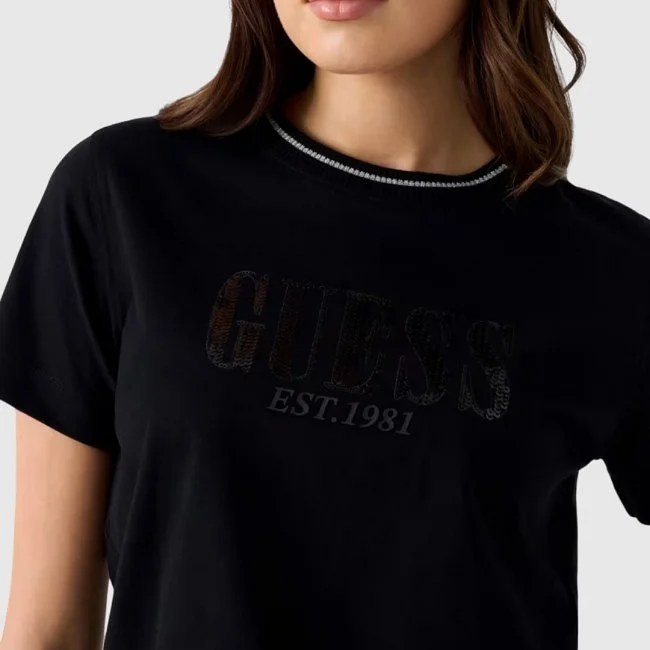 Camiseta Guess Negra Mujer