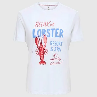 Camiseta ONLY Blanca Mujer