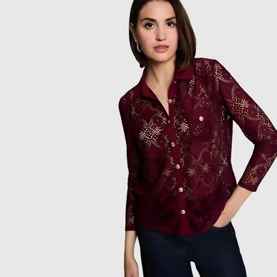 Camisa Morgan Burdeos Mujer