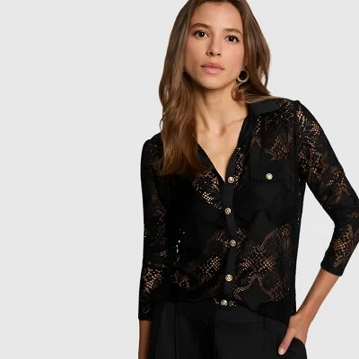 Camisa Morgan Negra Mujer