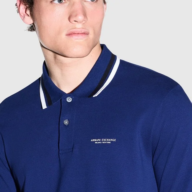 Polo Armani Exchange Azul Hombre