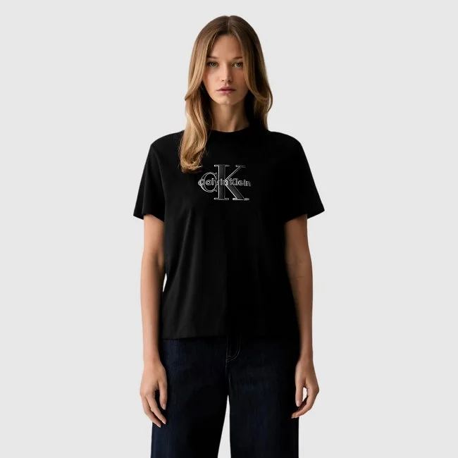 Camiseta Calvin Klein Negra Mujer