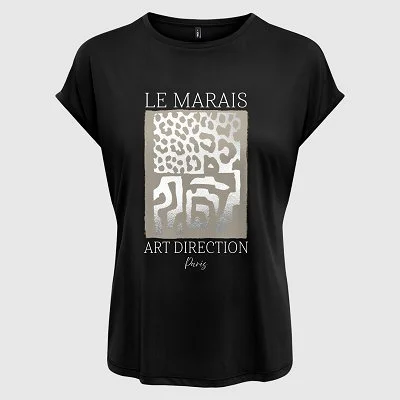 Camiseta ONLY Negra Mujer