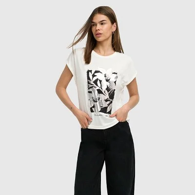 Camiseta ONLY Blanca Mujer 2