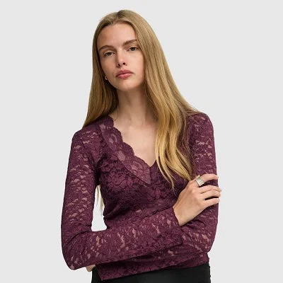 Camiseta ONLY Morado Mujer 2