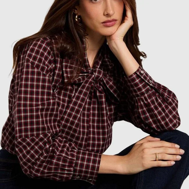 Camisa Morgan Cuadros Mujer