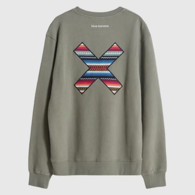 Sudadera Blue Banana Kaki Hombre
